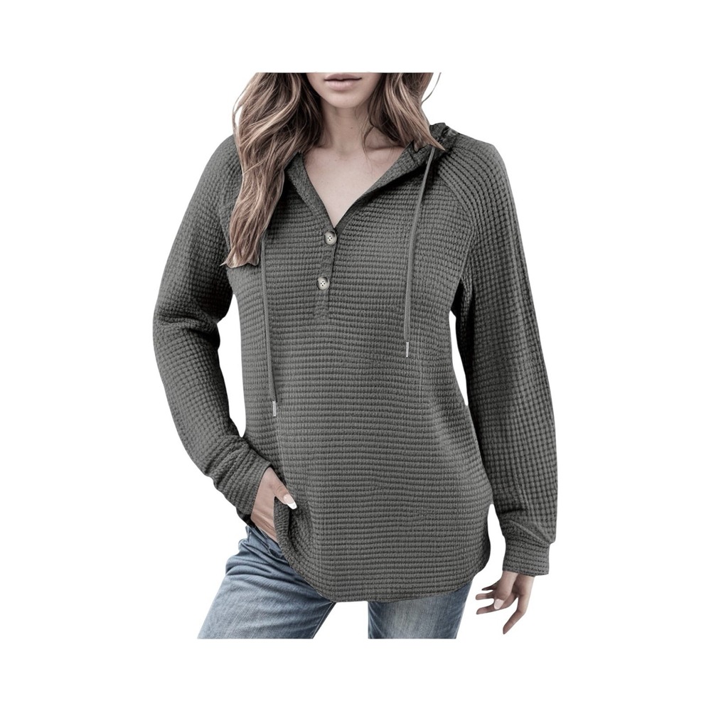 Women's Charcoal Oversized Knit Pullover Hoodie‎ Size XL